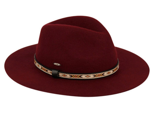 Wide Brim Fedora with Woven Tribal Band | Epoch Women