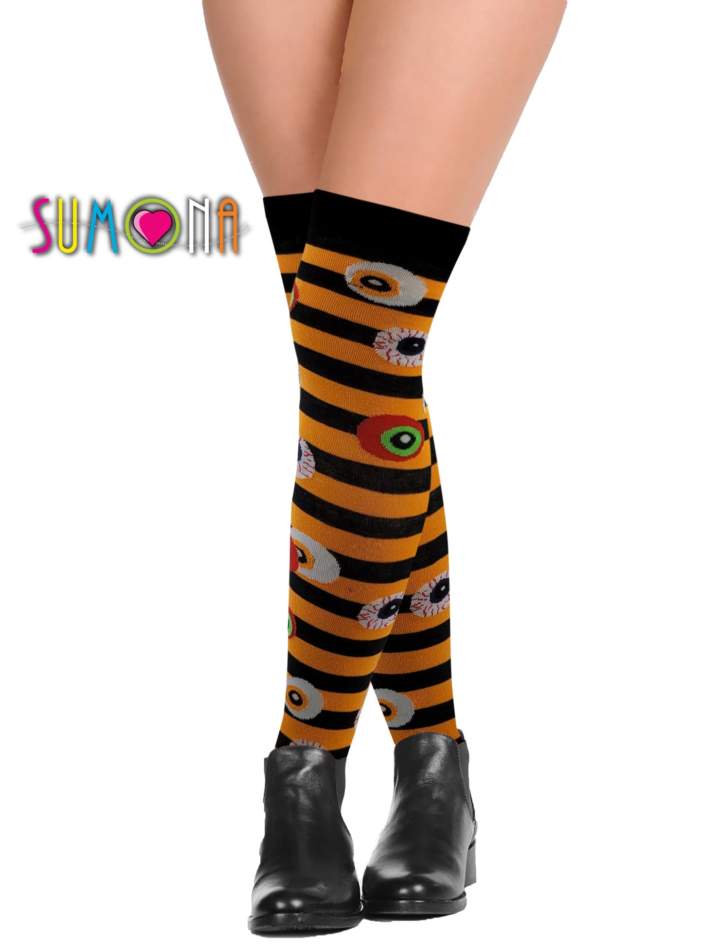 Women 6 pairs Halloween Design Thigh High Over the Knee Socks