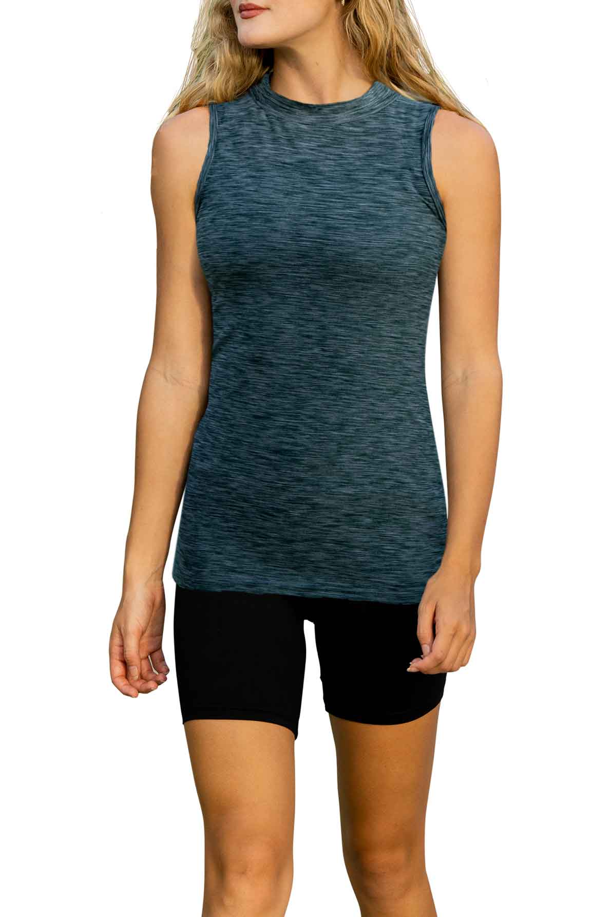 Mock Neck Tank Top | Everyday Casual Sport Yoga Women