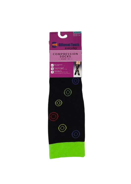 Compression Knee High Socks | 8-15 mmHg Assorted Designs | Women (1 Pair)