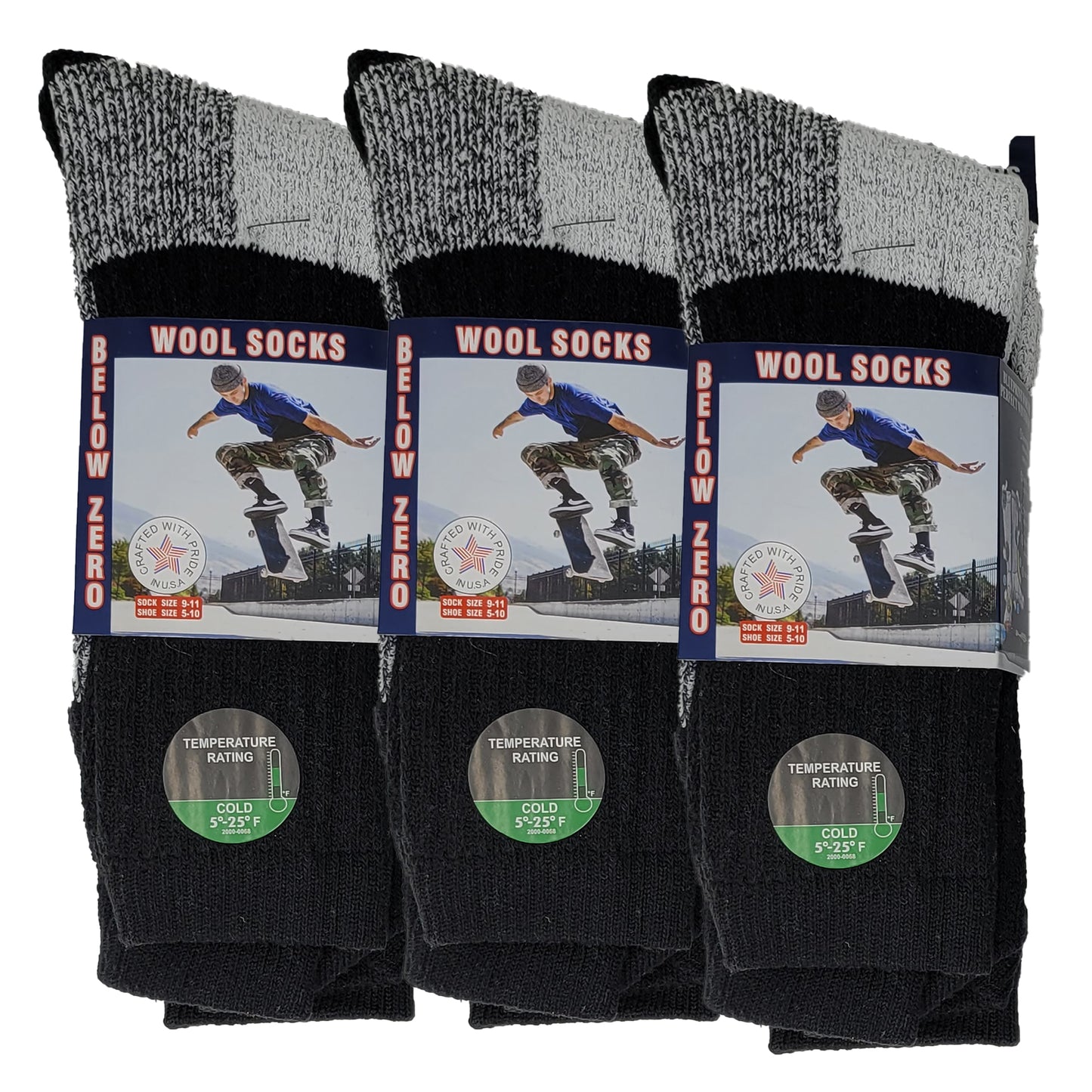 Wool Blend Thermal Socks | Heavy Weight Extreme Weather | Men's (6 Pairs)