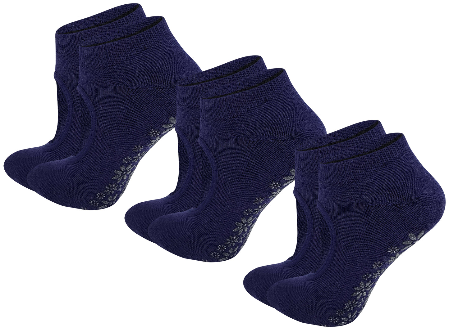 Yoga Cushion Socks with Grips | Non-Slip Pilates Ballet | Women's (3 Pairs)