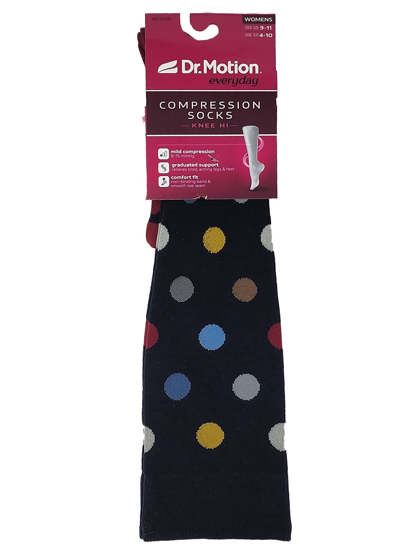 Knee High Compression Socks | Large Polka Dot Design | Women's (1 Pair)