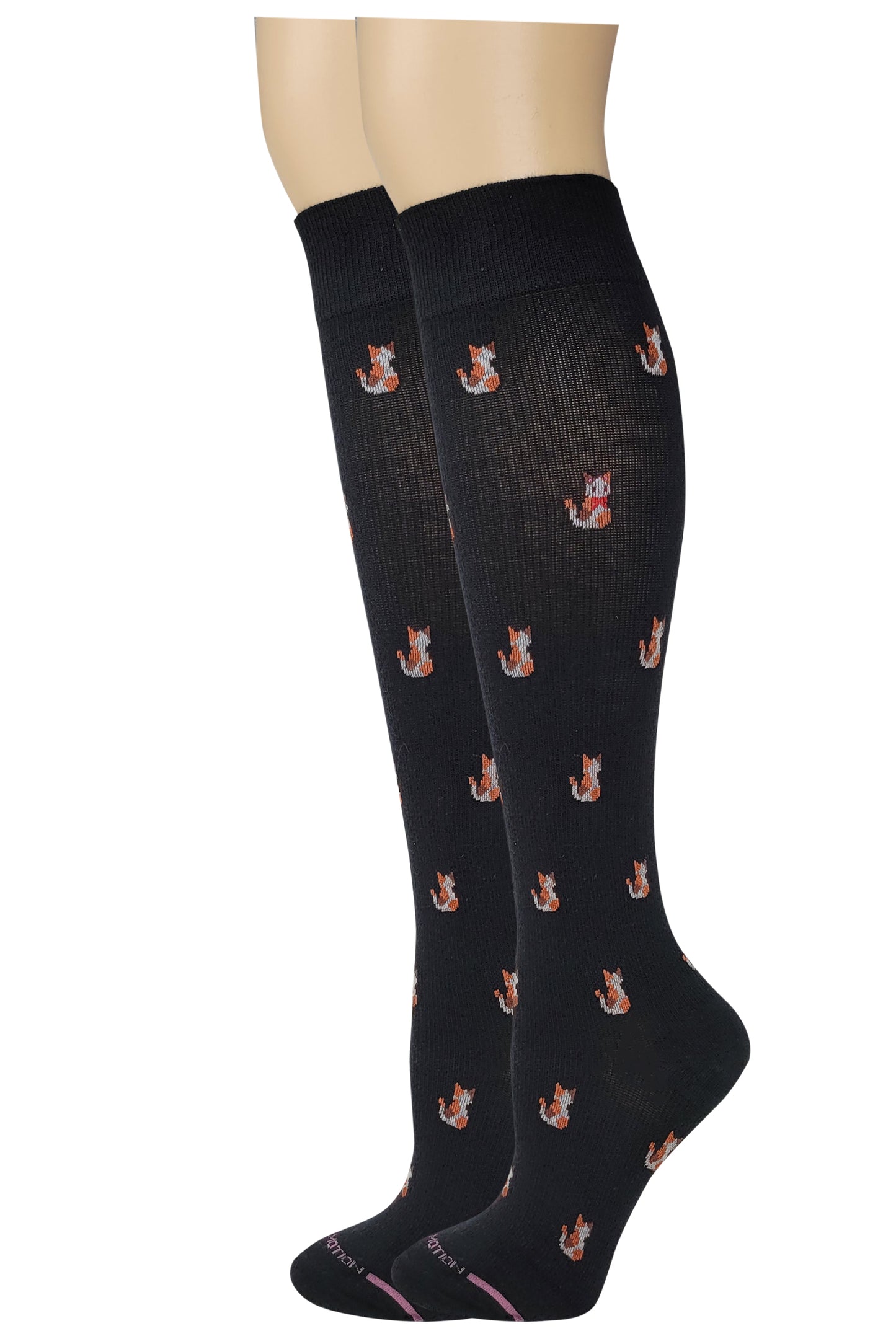 Knee High Compression Socks | Cute Cat Design | Women's (1 Pair)