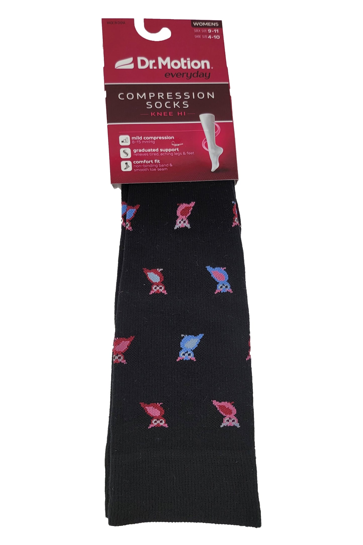 Knee High Compression Socks | Owl Design | Women's (1 Pair)