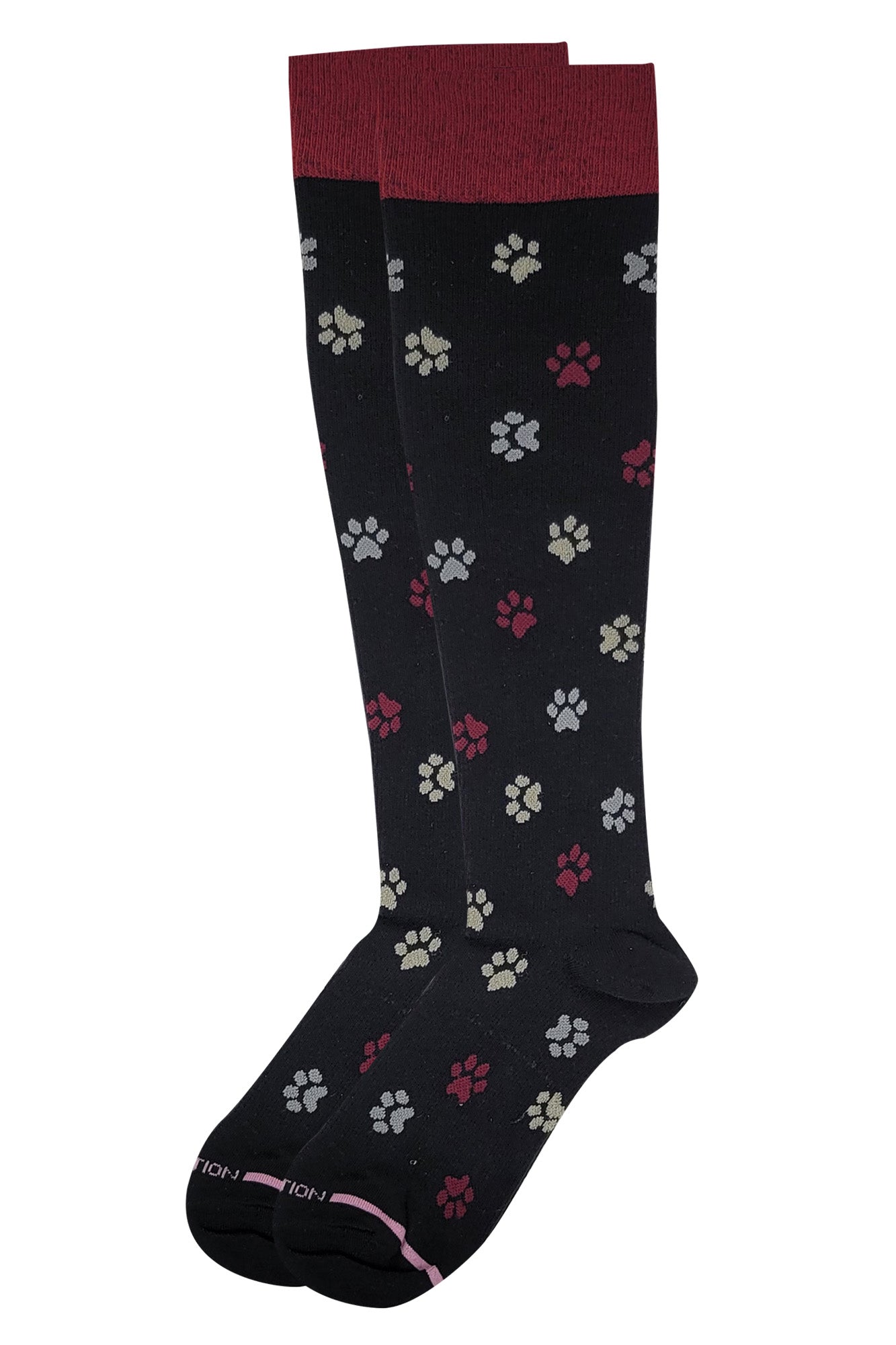 Knee High Compression Socks | Paw Prints Design | Women's (1 Pair)