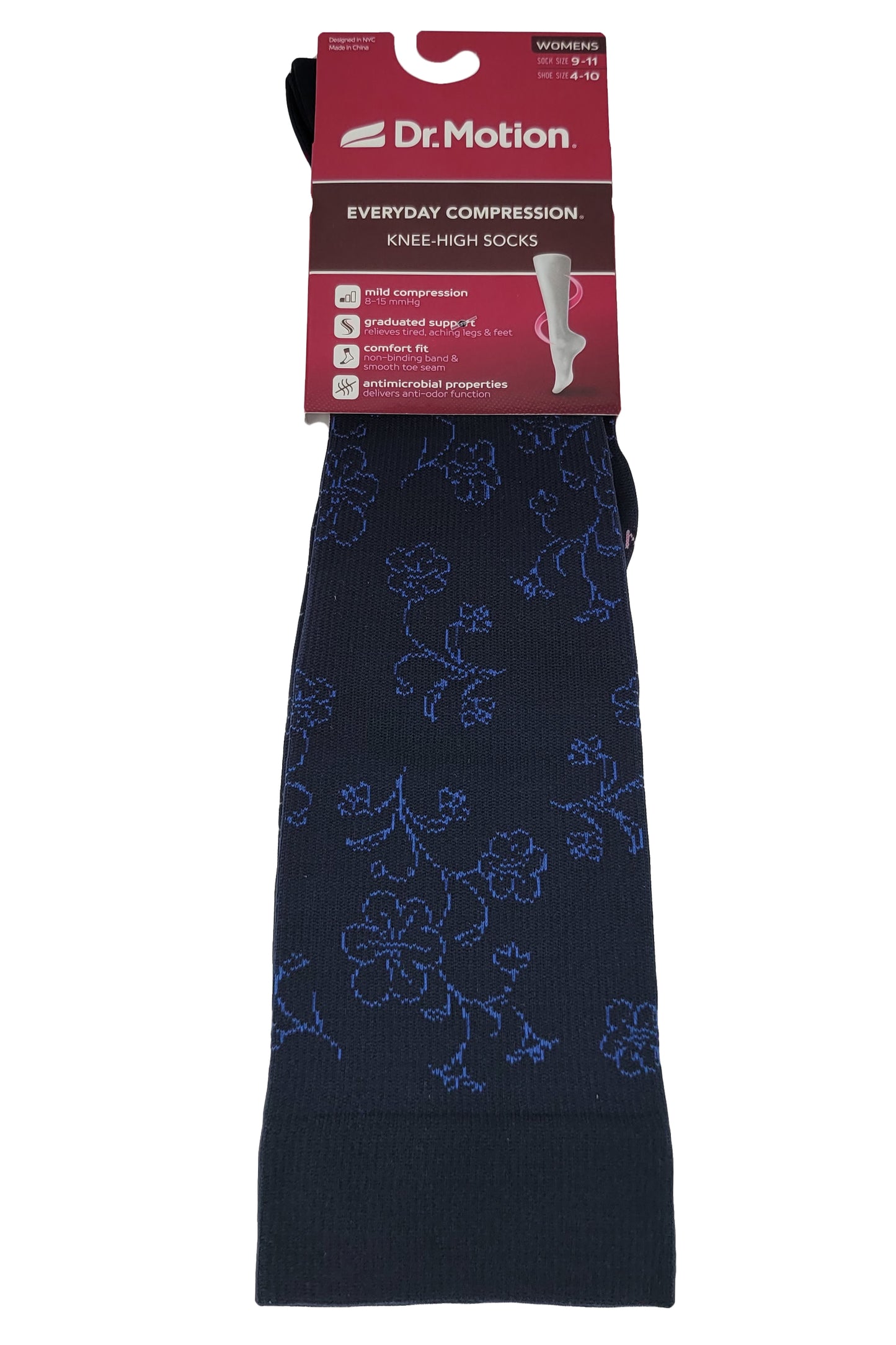 Knee High Compression Socks | Floral Pattern Design | Women's (1 Pair)