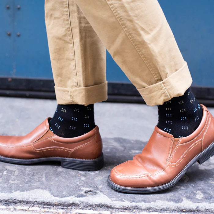Compression Knee High Socks | Pin Dot Squares | Men's (1 Pair)